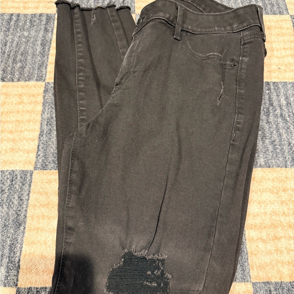 Old Navy black washed rockstar super skinny Distressed Jeans